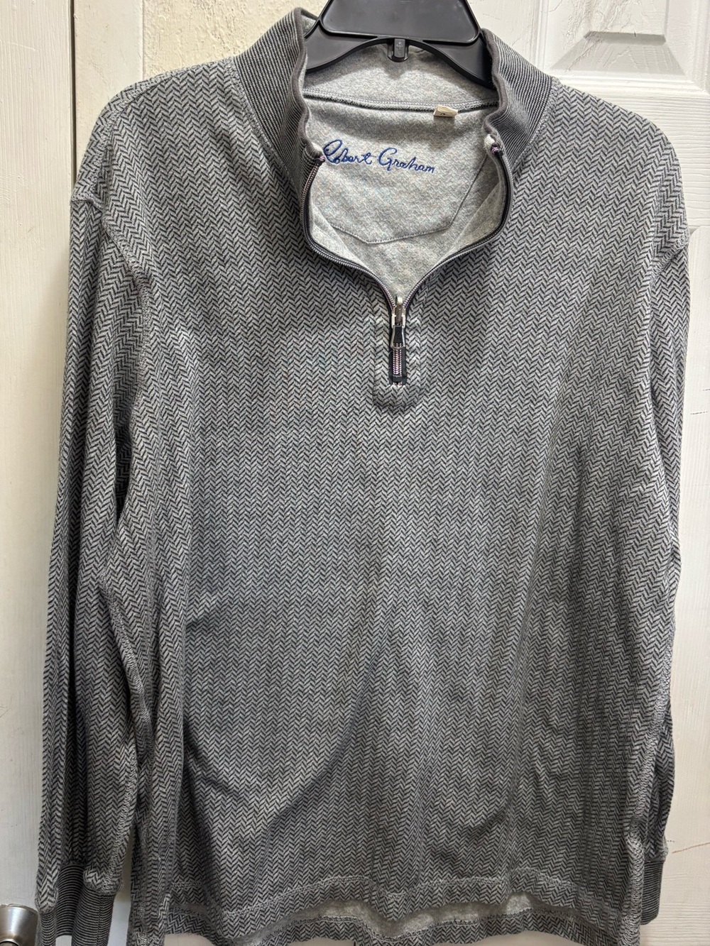 Robert Graham Grey Chevron Quarter-Zip Pullover